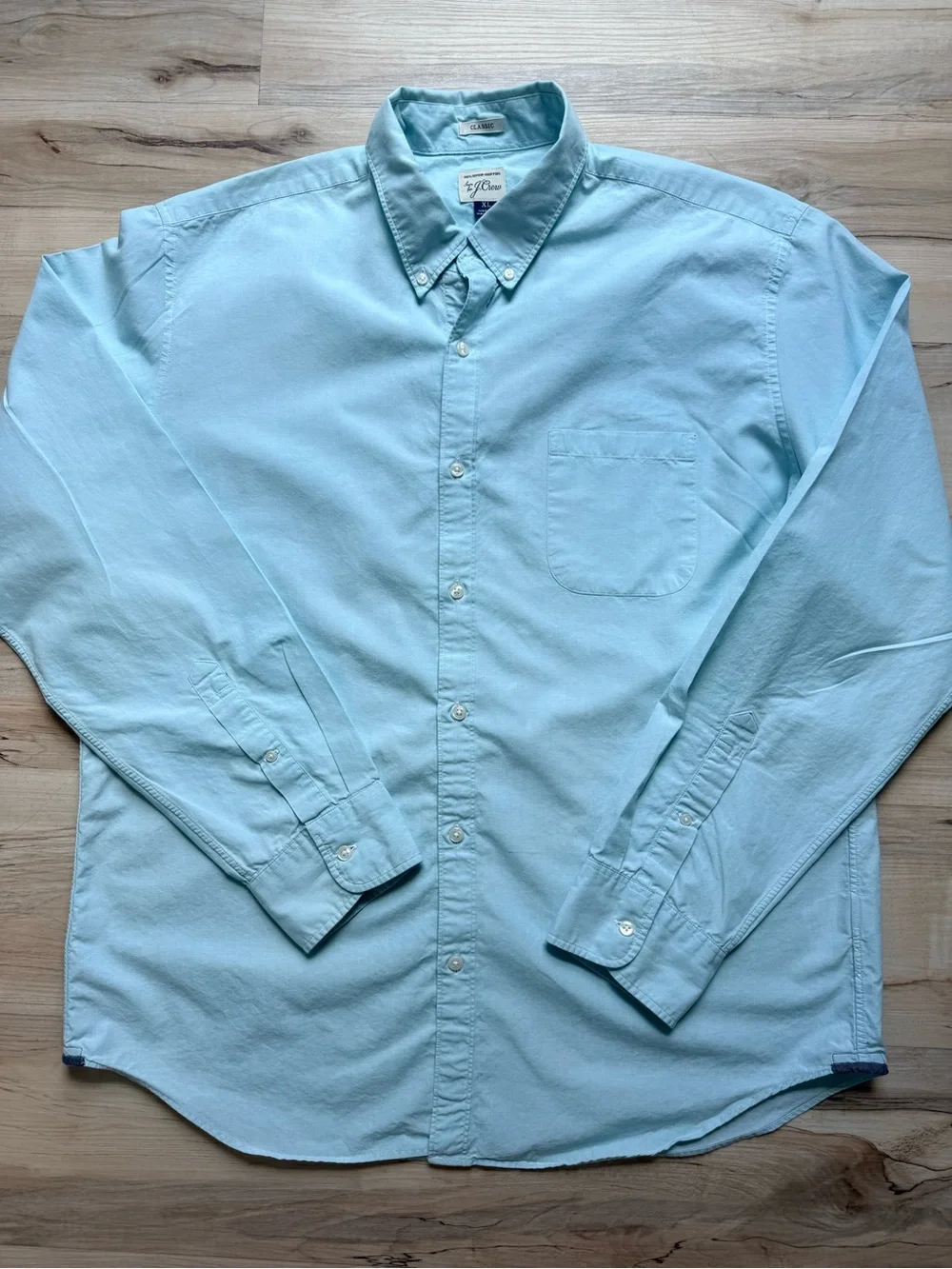 J.Crew Men’s XL Long Sleeve Shirt 100% Cotton Light Blue Casual